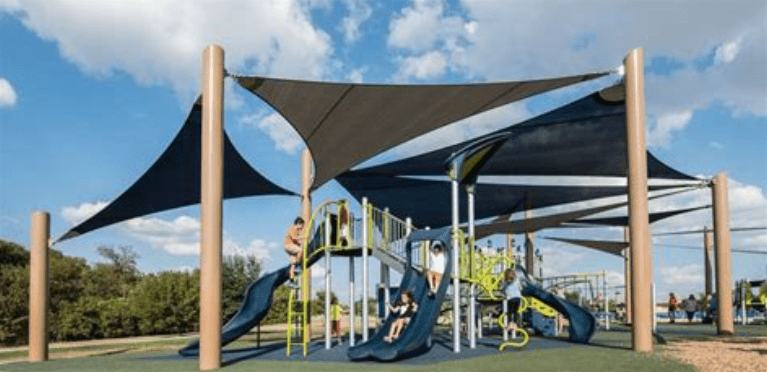 Sun shades above playground